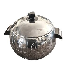 Vintage West Bend Penguin Hot Cold Server Chrome Ice Bucket Bakelite MCM USA